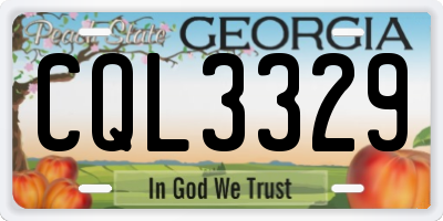 GA license plate CQL3329