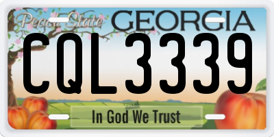 GA license plate CQL3339