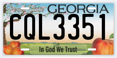 GA license plate CQL3351