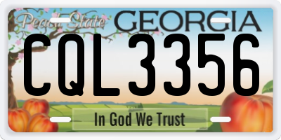 GA license plate CQL3356