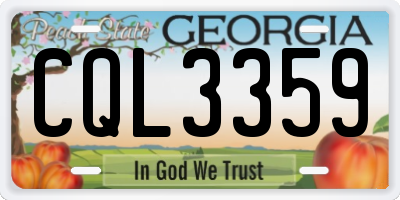 GA license plate CQL3359