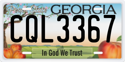 GA license plate CQL3367