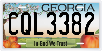 GA license plate CQL3382