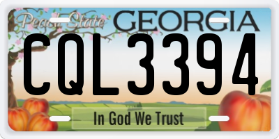 GA license plate CQL3394