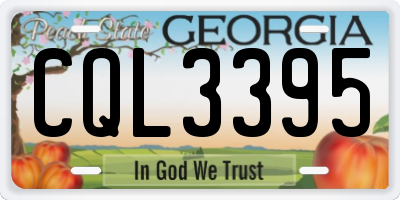 GA license plate CQL3395
