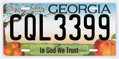 GA license plate CQL3399