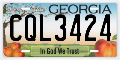 GA license plate CQL3424