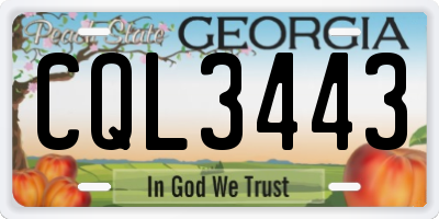 GA license plate CQL3443