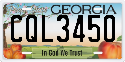 GA license plate CQL3450