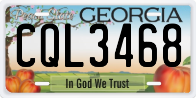 GA license plate CQL3468