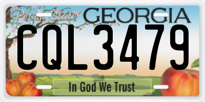 GA license plate CQL3479