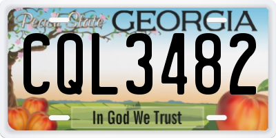 GA license plate CQL3482