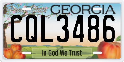 GA license plate CQL3486