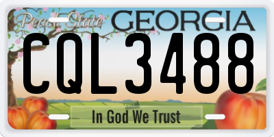 GA license plate CQL3488