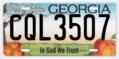 GA license plate CQL3507