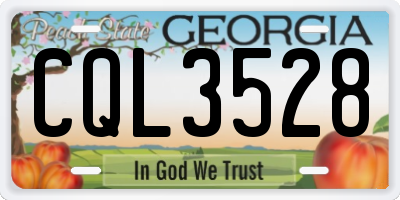 GA license plate CQL3528