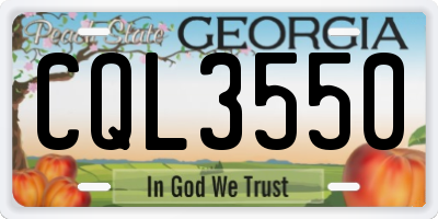 GA license plate CQL3550