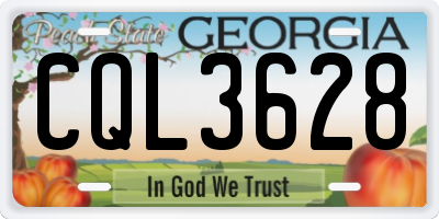 GA license plate CQL3628