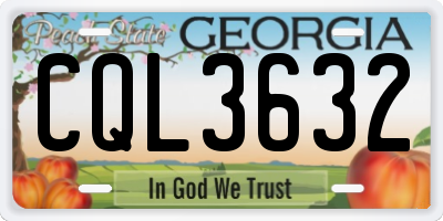 GA license plate CQL3632