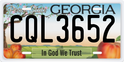 GA license plate CQL3652