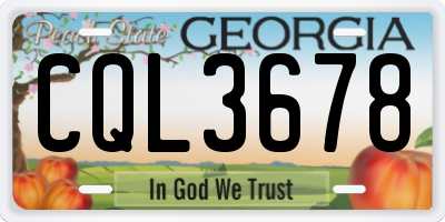 GA license plate CQL3678