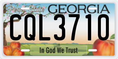 GA license plate CQL3710