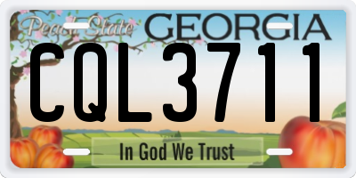 GA license plate CQL3711
