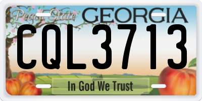 GA license plate CQL3713