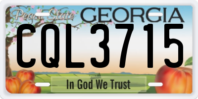 GA license plate CQL3715