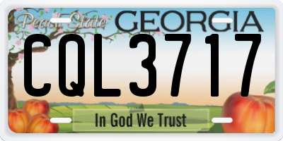 GA license plate CQL3717