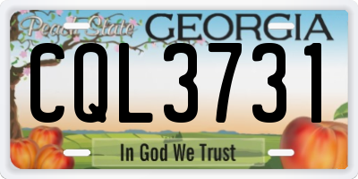 GA license plate CQL3731