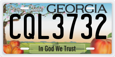 GA license plate CQL3732