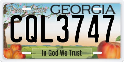 GA license plate CQL3747
