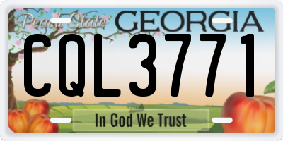 GA license plate CQL3771