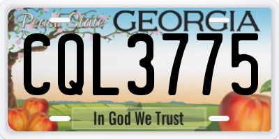 GA license plate CQL3775
