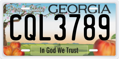 GA license plate CQL3789