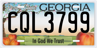 GA license plate CQL3799
