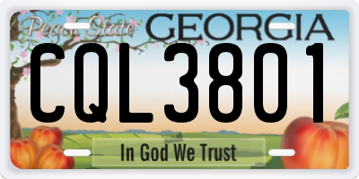 GA license plate CQL3801