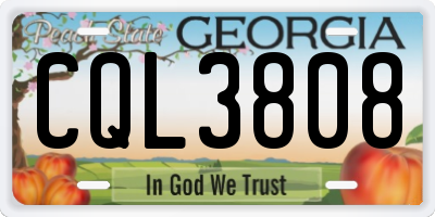 GA license plate CQL3808