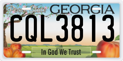 GA license plate CQL3813