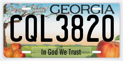 GA license plate CQL3820