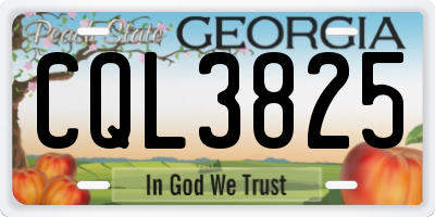 GA license plate CQL3825
