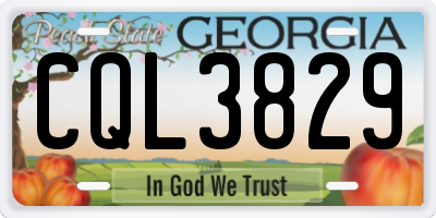 GA license plate CQL3829
