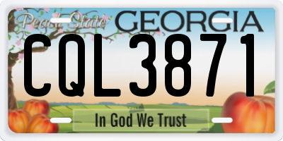 GA license plate CQL3871