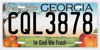 GA license plate CQL3878