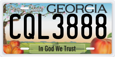 GA license plate CQL3888