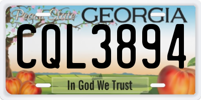 GA license plate CQL3894