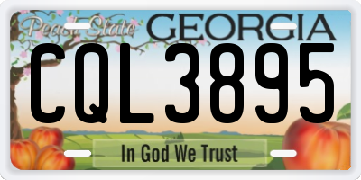 GA license plate CQL3895