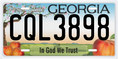 GA license plate CQL3898