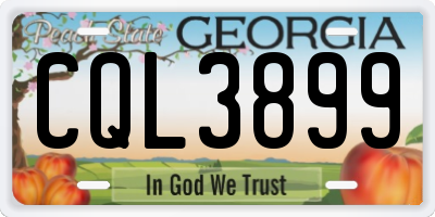 GA license plate CQL3899
